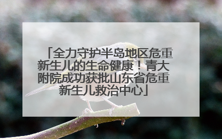 全力守护半岛地区危重新生儿的生命健康！青大附院成功获批山东省危重新生儿救治中心