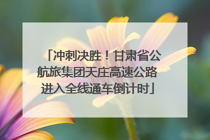 冲刺决胜！甘肃省公航旅集团天庄高速公路进入全线通车倒计时