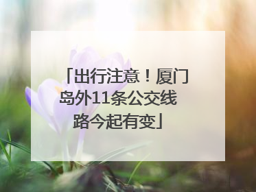 出行注意！厦门岛外11条公交线路今起有变