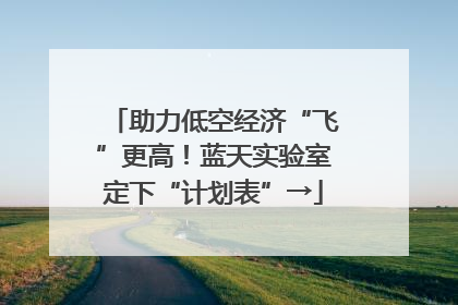 助力低空经济“飞”更高!蓝天实验室定下“计划表”→