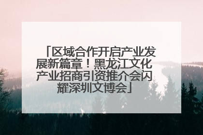 区域合作开启产业发展新篇章！黑龙江文化产业招商引资推介会闪耀深圳文博会