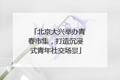 北京大兴举办青春市集，打造沉浸式青年社交场景