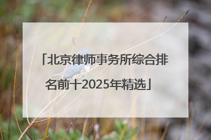 北京律师事务所综合排名前十2025年精选