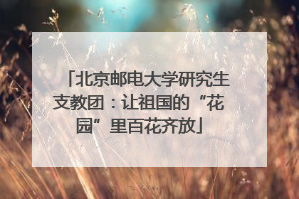 北京邮电大学研究生支教团：让祖国的“花园”里百花齐放