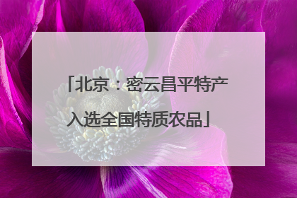北京：密云昌平特产入选全国特质农品