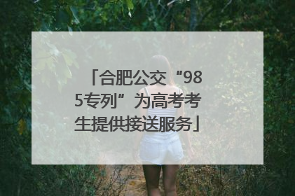 合肥公交“985专列”为高考考生提供接送服务