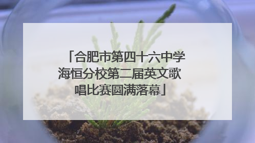 合肥市第四十六中学海恒分校第二届英文歌唱比赛圆满落幕