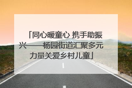 同心暖童心 携手助振兴——杨园街道汇聚多元力量关爱乡村儿童