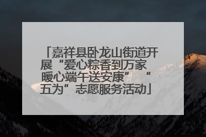嘉祥县卧龙山街道开展“爱心粽香到万家 暖心端午送安康” “五为”志愿服务活动