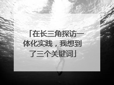 在长三角探访一体化实践，我想到了三个关键词