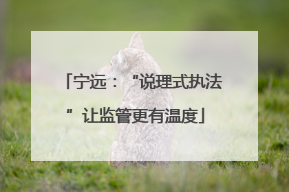 宁远：“说理式执法”让监管更有温度