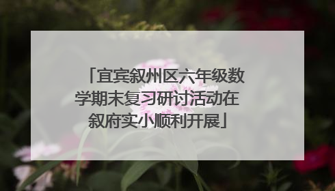 宜宾叙州区六年级数学期末复习研讨活动在叙府实小顺利开展