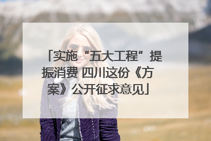 实施“五大工程”提振消费 四川这份《方案》公开征求意见