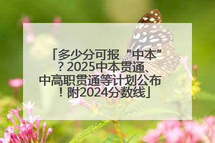 多少分可报“中本”？2025中本贯通、中高职贯通等计划公布！附2024分数线
