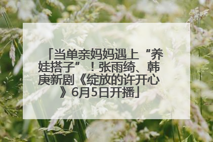 当单亲妈妈遇上“养娃搭子”！张雨绮、韩庚新剧《绽放的许开心》6月5日开播