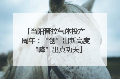 当阳晋控气体投产一周年：“创”出新高度 “降”出真功夫