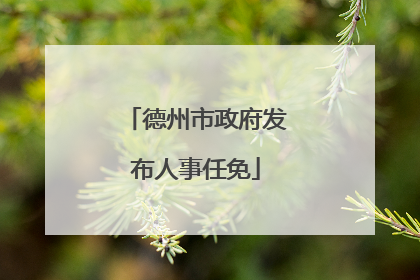 德州市政府发布人事任免