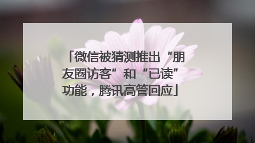微信被猜测推出“朋友圈访客”和“已读”功能，腾讯高管回应