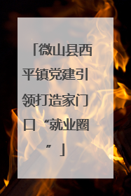微山县西平镇党建引领打造家门口“就业圈”