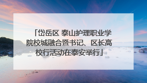 岱岳区 泰山护理职业学院校城融合暨书记、区长高校行活动在泰安举行