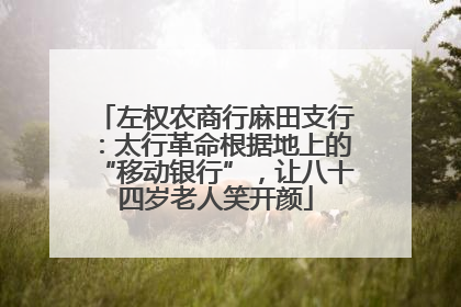 左权农商行麻田支行：太行革命根据地上的“移动银行”，让八十四岁老人笑开颜