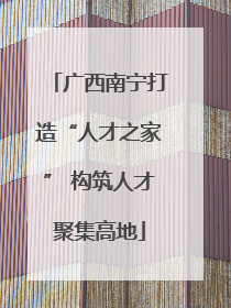 广西南宁打造“人才之家” 构筑人才聚集高地