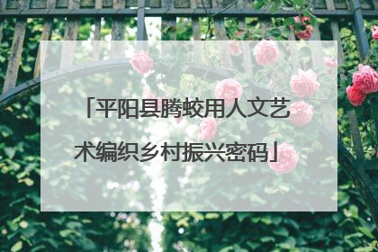 平阳县腾蛟用人文艺术编织乡村振兴密码