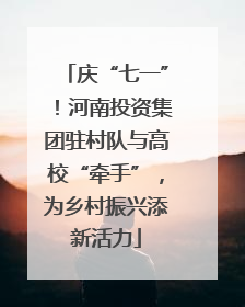 庆“七一”！河南投资集团驻村队与高校“牵手”，为乡村振兴添新活力