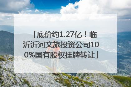 底价约1.27亿！临沂沂河文旅投资公司100%国有股权挂牌转让