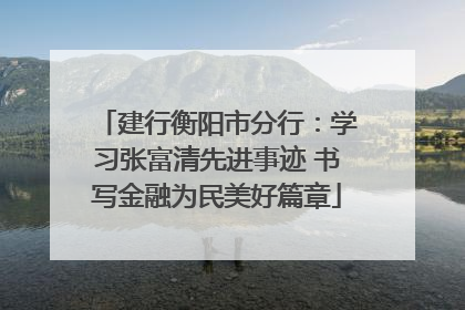 建行衡阳市分行：学习张富清先进事迹 书写金融为民美好篇章