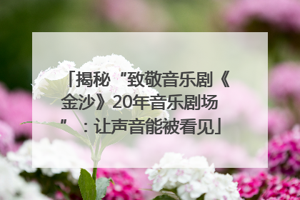 揭秘“致敬音乐剧《金沙》20年音乐剧场”：让声音能被看见