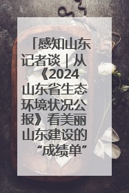 感知山东记者谈｜从《2024山东省生态环境状况公报》看美丽山东建设的“成绩单”与“任务书”