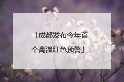 成都发布今年首个高温红色预警