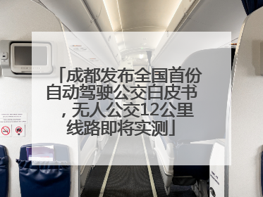 成都发布全国首份自动驾驶公交白皮书，无人公交12公里线路即将实测