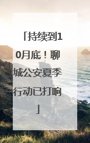 持续到10月底！聊城公安夏季行动已打响