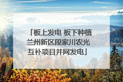 板上发电 板下种植 兰州新区段家川农光互补项目并网发电