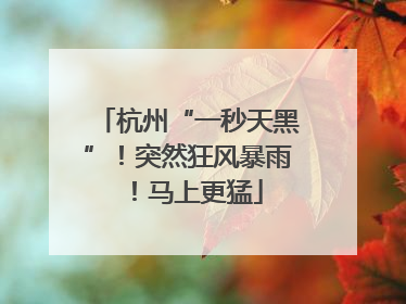 杭州“一秒天黑”！突然狂风暴雨！马上更猛