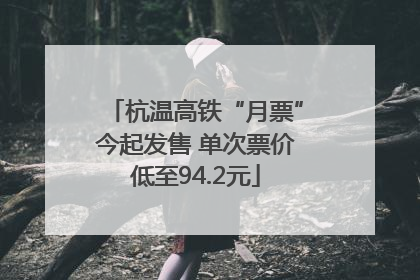 杭温高铁“月票”今起发售 单次票价低至94.2元