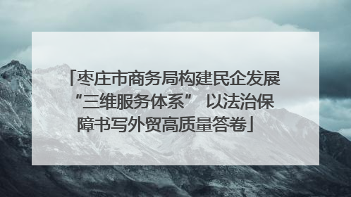 枣庄市商务局构建民企发展“三维服务体系” 以法治保障书写外贸高质量答卷