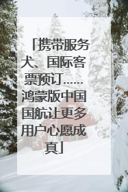 携带服务犬、国际客票预订……鸿蒙版中国国航让更多用户心愿成真
