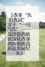 改革“先行先试” 实干“一马当先”——菏泽鲁西新区深化改革创新助推高质量发展纪实