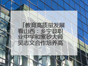 教育高质量发展看山西：乡宁县职业中学和紫砂大师吴志文合作培养高素质技能人才