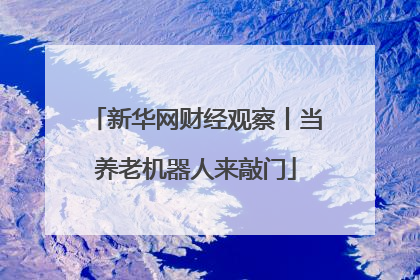 新华网财经观察丨当养老机器人来敲门