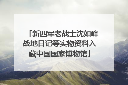 新四军老战士沈如峰战地日记等实物资料入藏中国国家博物馆