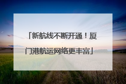 新航线不断开通！厦门港航运网络更丰富