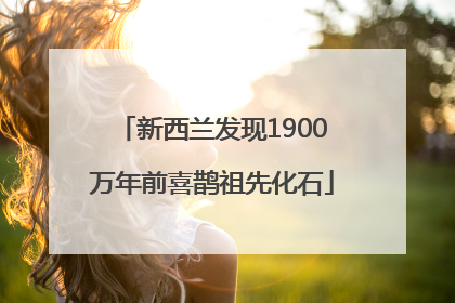 新西兰发现1900万年前喜鹊祖先化石