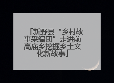 新野县“乡村故事采编团”走进前高庙乡挖掘乡土文化新故事