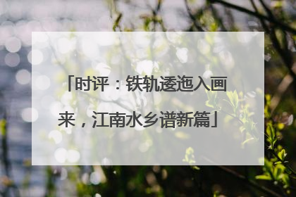 时评：铁轨逶迤入画来，江南水乡谱新篇