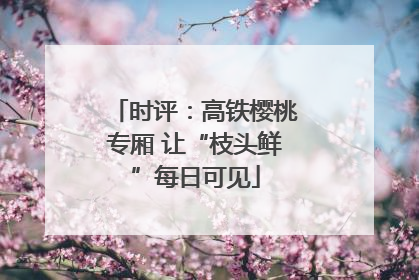 时评：高铁樱桃专厢 让“枝头鲜”每日可见