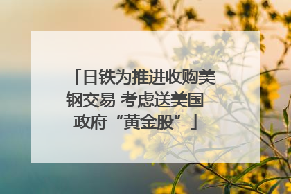 日铁为推进收购美钢交易 考虑送美国政府“黄金股”